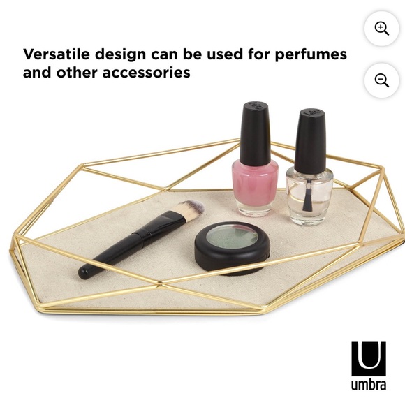 NEW Umbra Display Prisma Tray Sung Wook Park Geometric Gold Tone - Picture 16 of 16